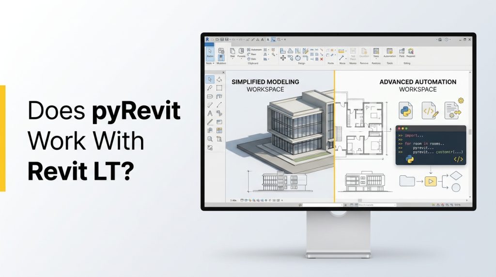 Revit LT compatibility with pyRevit automation tools and architectural BIM modeling software.